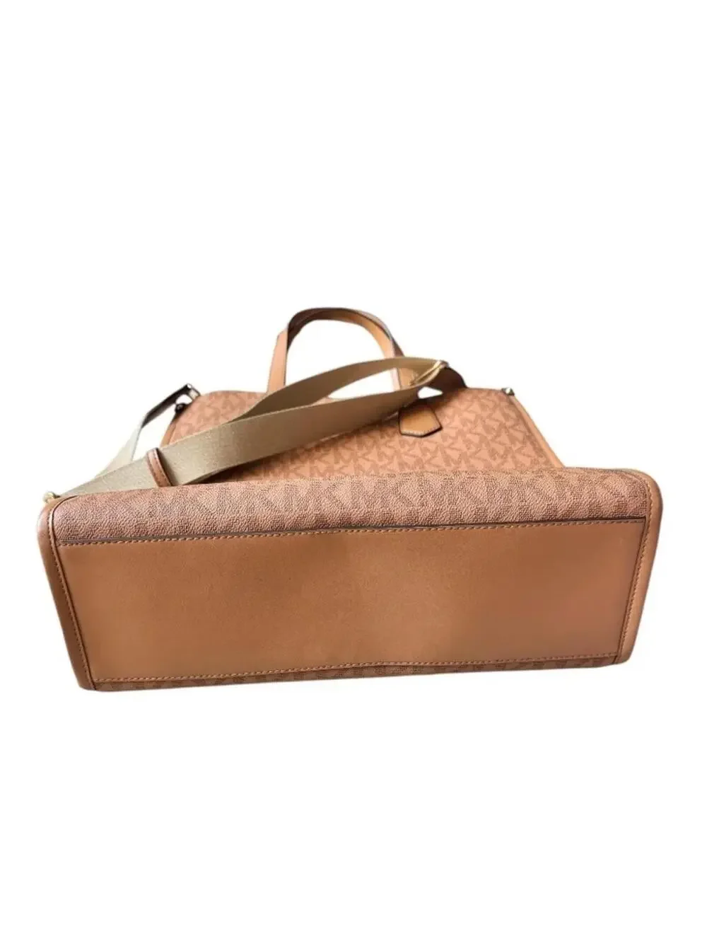 Michael Kors Brown Signature Tote Bag Large Crossbody Laptop Work Bag